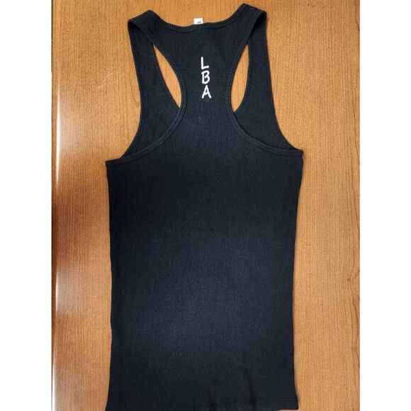 Lady Beast XL Black ribbed tank with Lady in white and Beast in pink - Picture 4 of 4